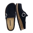 thumbnail image 1 of Cushionaire Hobby Genuine Leather Cork Footbed Clogs for Women - Suede Casual Shoes with Cushioned Comfort, Arch Support, Buckle Strap | Slip-On Mules, 1 of 29