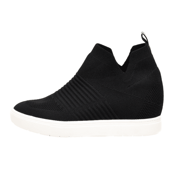 Cushionaire Hoyt Knit Hidden Wedge Sneakers for Women | Soft Breathable Knit Sneakers with Memory Foam Padding | Comfortable Everyday Wedge Sneakers with Wide Widths Available
