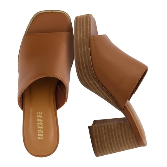 Cushionaire Women's Keeper soft one band Heel Sandal +Memory Foam, Wide Widths Available