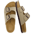 thumbnail image 1 of Cushionaire Lane Cork Footbed Sandals for Women – Comfortable Double Buckle Slip-On with Genuine Suede Footbed & Arch Support Slides for Women Footwear, 1 of 19