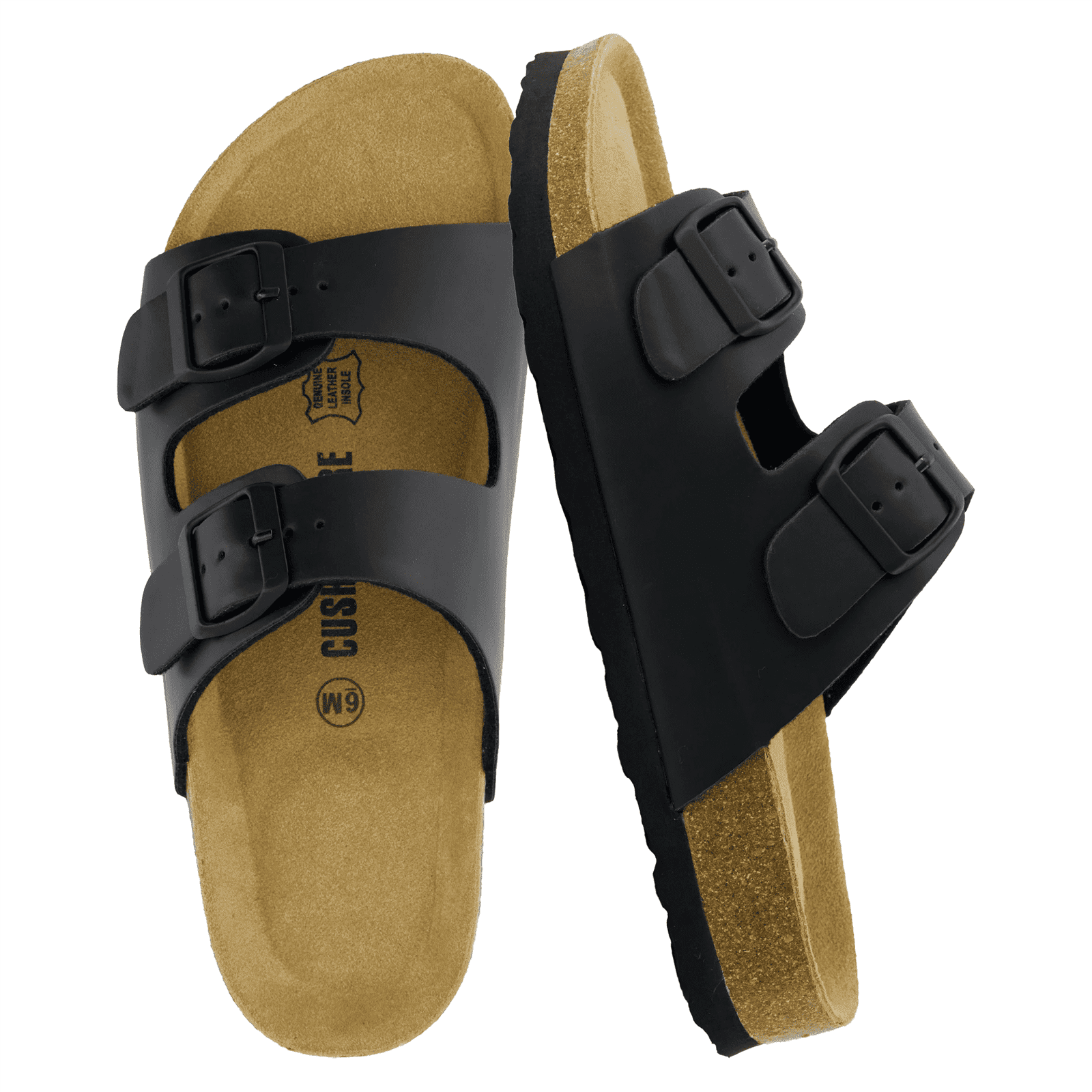 CUSHIONAIRE, Cushion Slides, Brown, Comfortable Double 