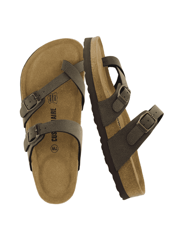 Luna Cork Footbed Sandals for Women – Comfortable Slip-On Women's Shoes with Genuine Suede Footbed & Arch Support | Slides for Women