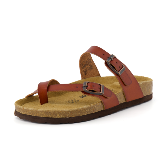 Cushionaire Women's Luna Cork Footbed Sandals with Comfort, Wide Widths Available