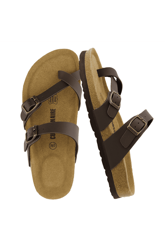 Luna Cork Footbed Sandals for Women – Comfortable Slip-On Women's Shoes with Genuine Suede Footbed & Arch Support | Slides for Women