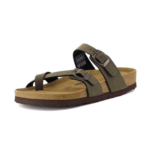 Cushionaire Women's Luna Cork Footbed Sandals with +Comfort, Wide Widths Available