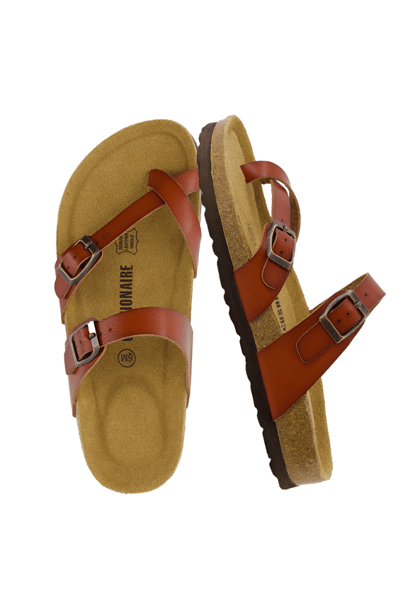 Luna Cork Footbed Sandals for Women – Comfortable Slip-On Women's Shoes with Genuine Suede Footbed & Arch Support | Slides for Women