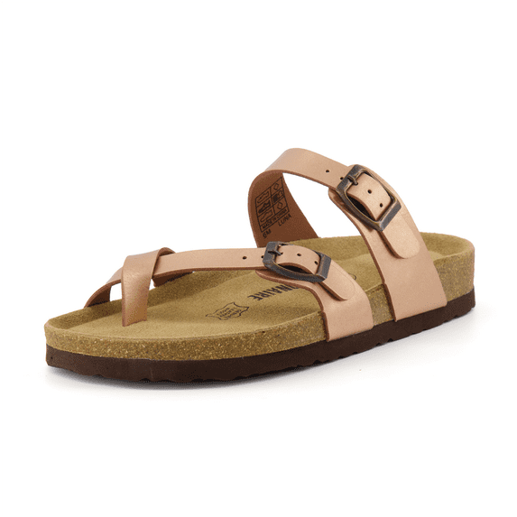 Cushionaire Women's Luna Cork Footbed Sandals with +Comfort, Wide Widths Available