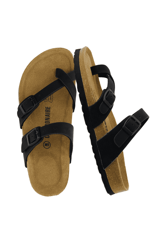 Luna Cork Footbed Sandals for Women – Comfortable Slip-On Women's Shoes with Genuine Suede Footbed & Arch Support | Slides for Women