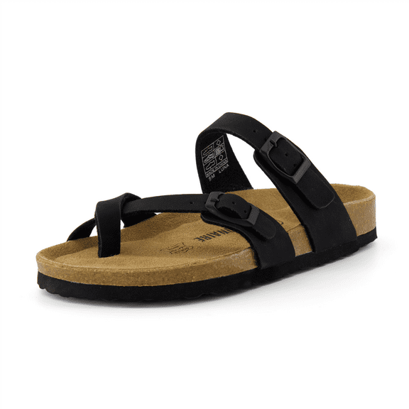 Cushionaire Women's Luna Cork Footbed Sandals with  Comfort, Wide Widths Available