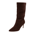 thumbnail image 1 of Cushionaire Women's Porsha Slouchy Vegan Suede Mid-Calf Scrunch Boot with Pointed Toe, Memory Foam & 3-Inch Heel | Wide Widths Available, 1 of 19