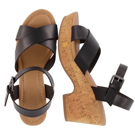 Cushionaire Women's Rosie Cork Wedge Sandal +Memory Foam