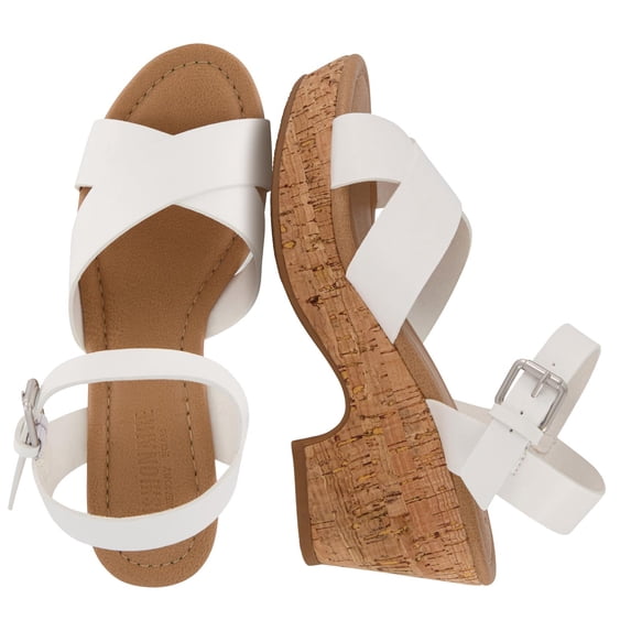 Cushionaire Women's Rosie Cork Wedge Sandal +Memory Foam