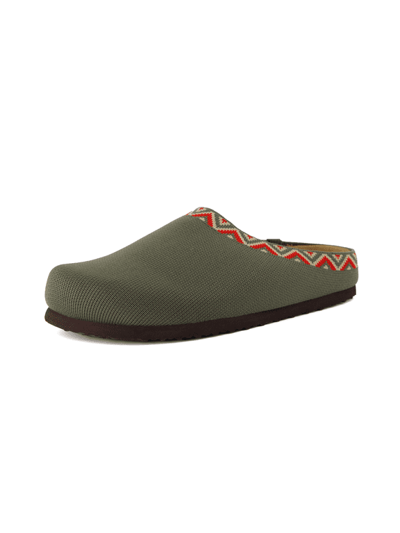 Swiss Knit Cork Footbed Clogs for Women | Soft Knit Upper Slip-on Clogs with Comfort Padding | Lightweight Everyday Clogs for All Day Wear
