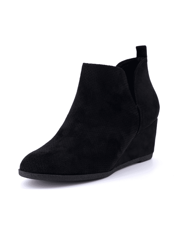 Women's Tito Wedge Bootie - Soft Vegan Suede, Memory Foam, Wide Width Available