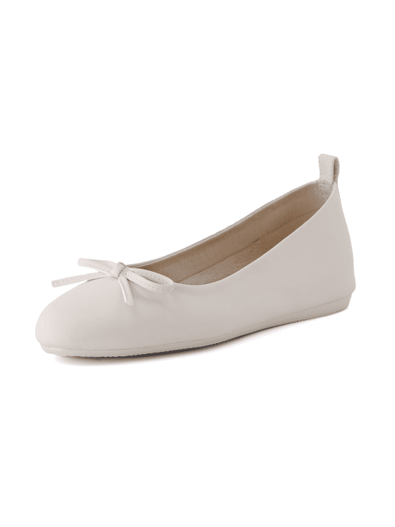 Windy Hidden Wedge Bow Flats For Women | Soft Bow Detail Slip On Flats With Cushioned Memory Foam | Stylish Everyday Flats With Wide Widths Available