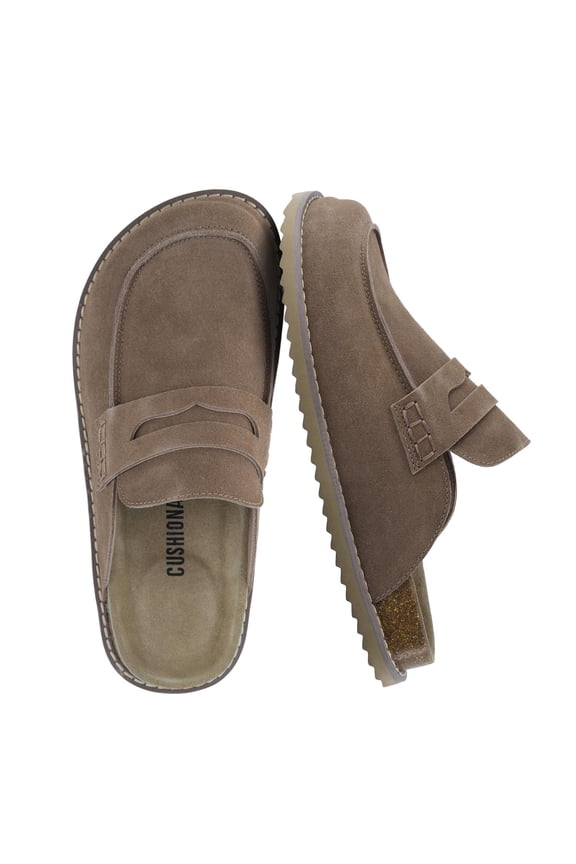 Zola Women’s Suede Clog – Genuine Suede Slip-On Penny Loafer with Memory Foam, Cork Footbed & Flexible Outsole