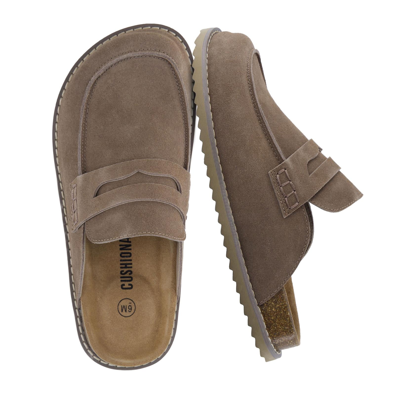 Cushionaire Zola Women's Suede Clog – Genuine Suede Slip-On Penny