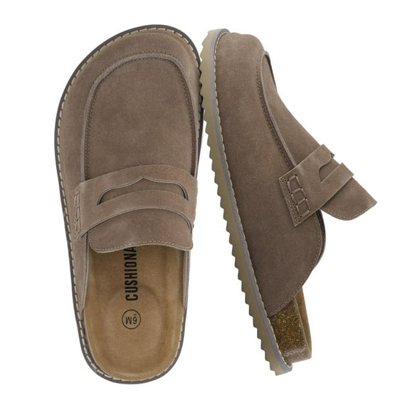 Cushionaire Zola Women’s Suede Clog – Genuine Suede Slip-On Penny Loafer with Memory Foam, Cork Footbed & Flexible Outsole