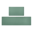 thumbnail image 1 of Cushioned Anti-Fatigue Kitchen Floor Mats, Pvc Leather, Non Skid Backing, Foot Comfort, Residential Cooking, Solid Green,, 1 of 8