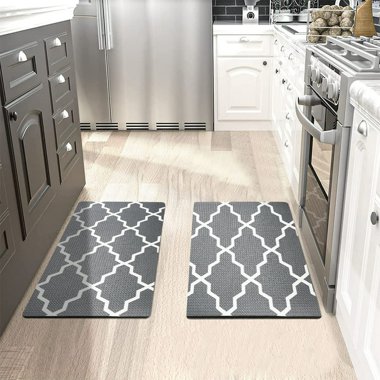 Shinnwa Kitchen Mats and Rugs Set Anti Fatigue Waterproof Kitchen Runners  1/2 inch Thick Cushioned Comfort Standing Mat for Home Office Sink, Gray