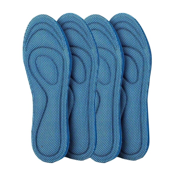 Cushioned Athletic Insole Set, Soccer-Fabric Profile, Two-Pair Pack, EU Size 39-40, 0.39-Inch Soft Padding, Cushioning Fiber and Breathable Mesh, Blue