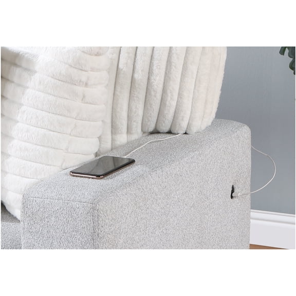 Cushioned Gray/white Bed With Flip Down Console And 3 Seats Robust Frame Pull-out Mechanism For A Convenient Use