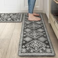 Cushioned Kitchen Floor Mats, Non Slip Kitchen Rugs Set of 2, Black