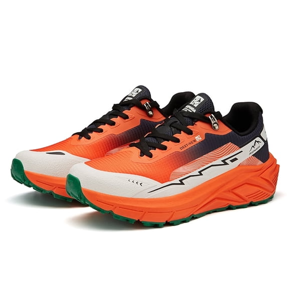 Cushioned Trail Running Shoes, Breathable Non-Slip Grippy Rubber Outdoor Hiking Sneakers