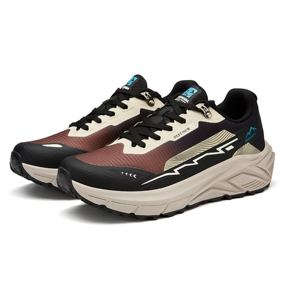 Cushioned Trail Running Shoes, Breathable Non-Slip Grippy Rubber Outdoor Hiking Sneakers