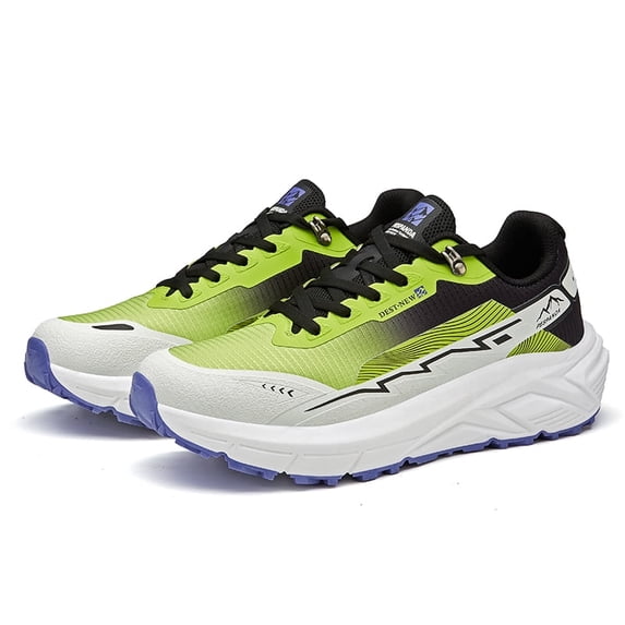 Cushioned Trail Running Shoes, Breathable Non-Slip Grippy Rubber Outdoor Hiking Sneakers
