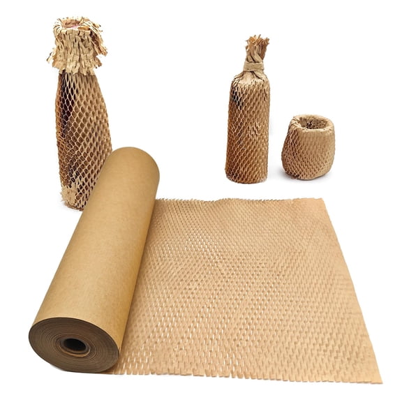 Cushioning Wrap Roll, Khaki, 15" x 200', For Moving Shipping Packaging