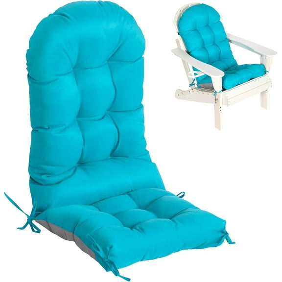 Cushions for Adirondack Chairs, Extra Thick Rocking Chair Cushions Outdoor, High Back Patio Chair Cushions with Ties, Waterproof and Fade-Resistant (Blue, 1)