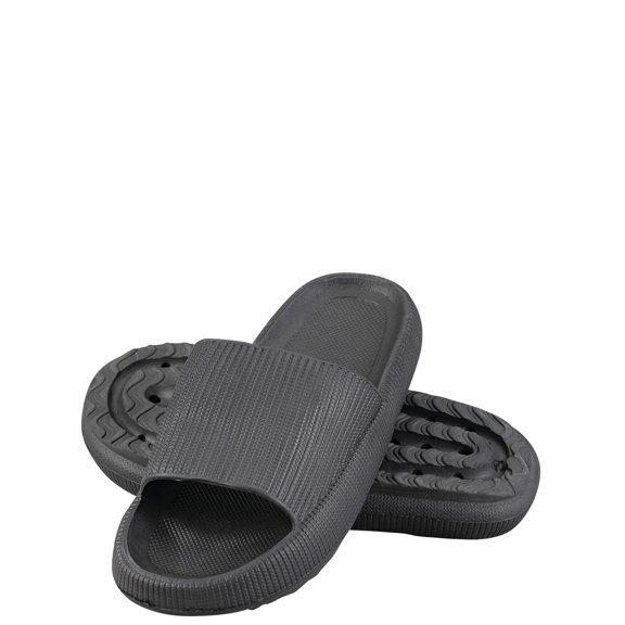 Cushiony Pillow Slippers - Womens, Black, Small