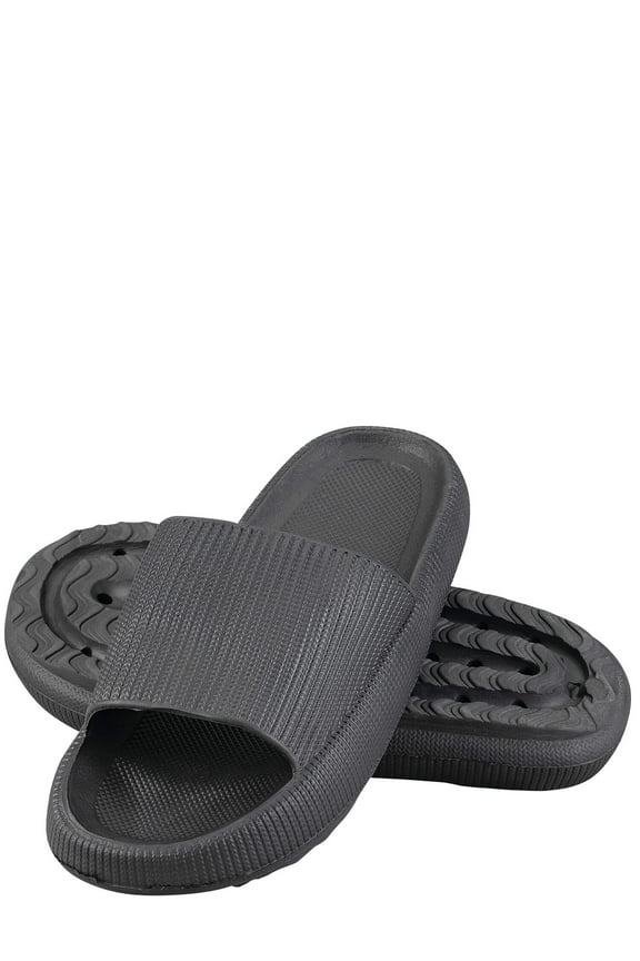 Cushiony Pillow Slippers - Womens, Black, Small