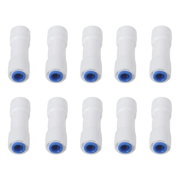 Cushteg 1/4" Straight Quick Connect Check Valve for RO Water Purifiers, 10-Pack, White, for 1/4" PE Pipes, Prevents Backflow in Reverse Osmosis Systems