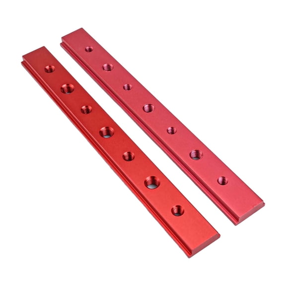 Cushteg 2 Pack T-Track Slider for Table Saw and Woodworking Workbench, 100-450mm Aluminum Alloy T-Bar Miter Bar with Red Anodized Finish, for T-Slot Tables(200mm)