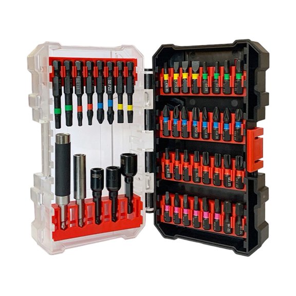 Cushteg 45-Piece Magnetic Screwdriver Set for Precision Repair, Alloy Bits with Black Phosphating Finish, Hexagonal Handle, Compact Magazine Storage