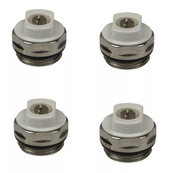 Cushteg 4pcs Automatic 3/4in Male Thread Radiator Air Vent Valve Set, Nickel-Plated Brass for Heating System, Working Pressure 10 Bar