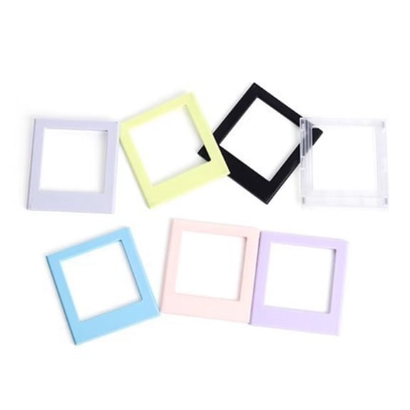 Cushteg 7-Piece Square Plastic Photo Frame with Magnetic Suction for Refrigerator, Table Display, and Card Holder