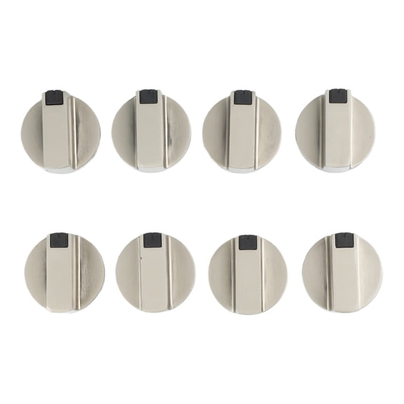 Cushteg 8 Pcs 6mm Metal Cooker Knobs for Stoves, Ovens and Hobs - Silver D-Shape Control Knobs for Gas Stoves, Electric Cookers, Oven Appliances