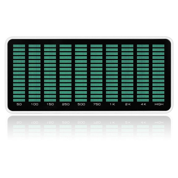 Cushteg AK1016 Audio Spectrum Analyzer with 10x16 Display for Music Level, Dual Input 3.5mm AUX/MIC, 50Hz-20KHz Frequency Sweep, Adjustable Gain and Brightness(Green light)