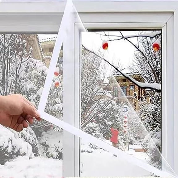 Cushteg Adjustable Window Insulation Kit with Thickened PE Transparent Film for Cold Weather, Reusable & Ventilation- for Home Use(140 * 160cm)