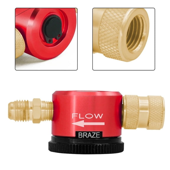 Cushteg Brass Nitrogen Flushing Tool for HVAC Systems | Efficient Rinse and Solder Mode | for Standard 14 Hose and Nitrogen Pressure Regulators