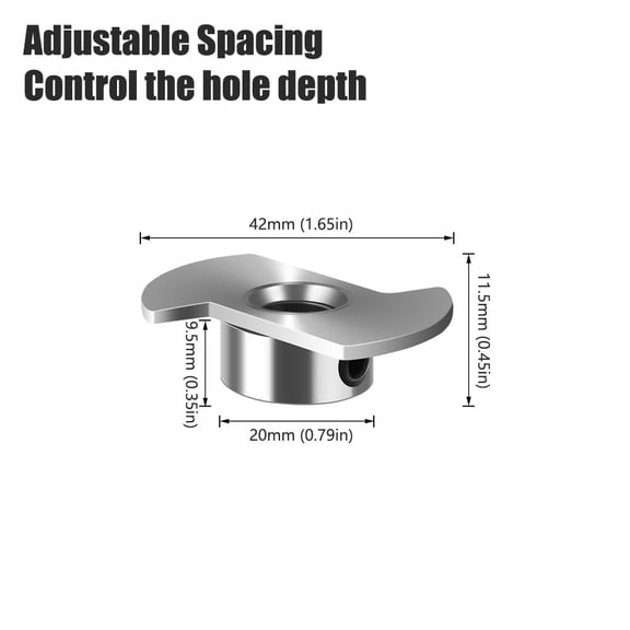 Cushteg Concealed Hinge Drill Bit 15-35mm with Tungsten Carbide Tip for Woodworking, Hex Shank Router Bit Set for Hole Drilling Guide and Locator(limiter)