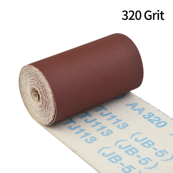 Cushteg Emery Cloth Roll 5 Meters, 80-600 Grit Sanding Discs for Wood Polishing, for Grinding Tools, 100mm Width, Pack of 1(320#)