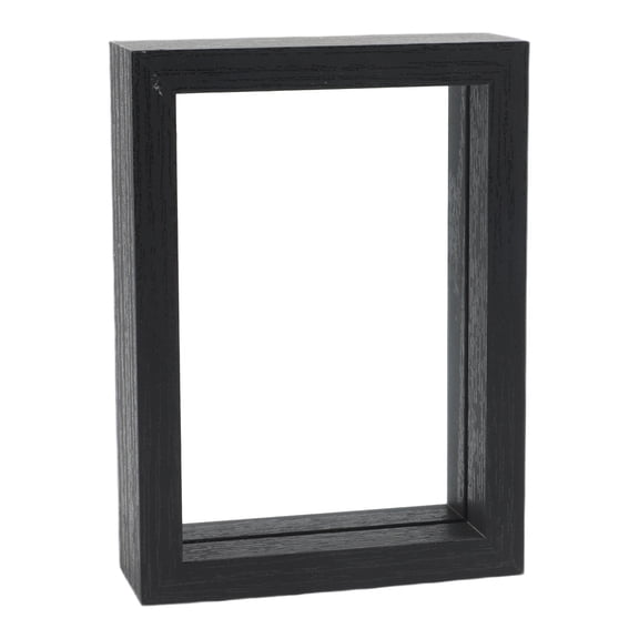 Cushteg Floating Frame Double Glass Photo Frame for Wall Hanging or Tabletop Display Modern Construction with Clear Dual-Sided Viewing, for Artwork, Calligraphy & Photography(Black)