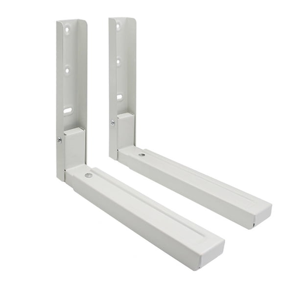 Cushteg Heavy-Duty Steel Wall Mounting Microwave Brackets With Extendable Arms (270–440 Mm), Adjustable Kitchen Shelf For Countertop Space Saving, 25 Kg Load Capacity, For 2 Pcs(White)