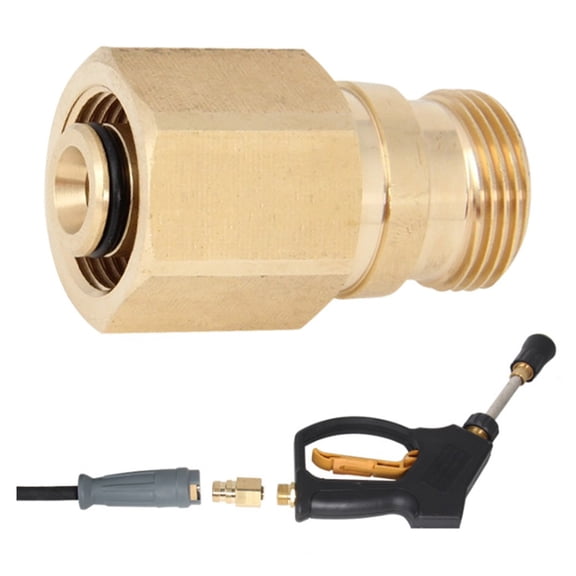 Cushteg High-Pressure Washer Quick Connect Adapter, Brass Hose Connector for Karcher Models, 1-Piece All-Copper Fitting for Easy Installation and Performance(A)