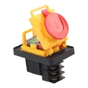 Cushteg Industrial Waterproof Electromagnetic Pushbutton Switch 250V 6-Pin IP54 for KJD22, Yellow/Black