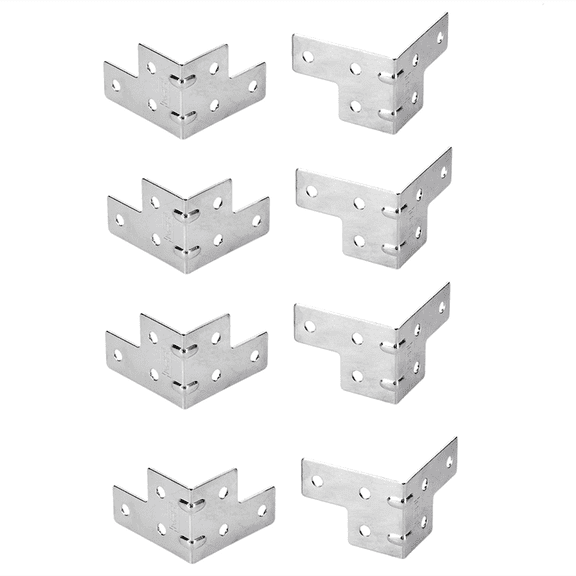 Cushteg Iron Angle Bracket for Flight Case and Box Edge Protection, 8-Pack, 55x40mm, Silver, Home Improvement Hardware(Right angle code)